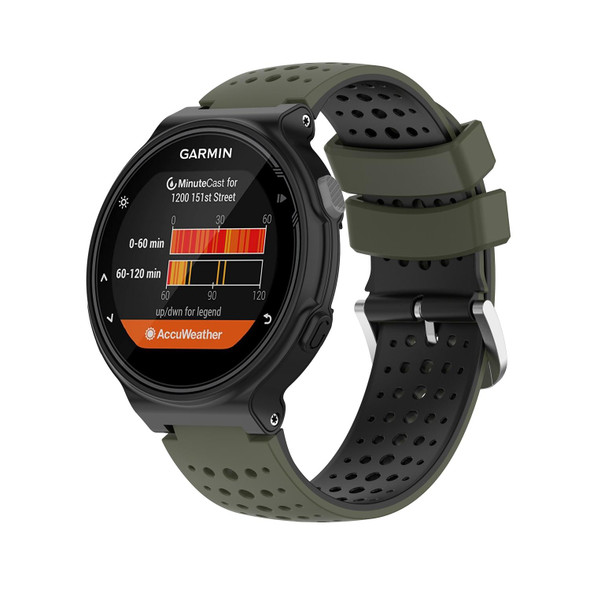 Garmin Approach S6 Silicone Sports Two-Color Watch Band(Amygreen+Black)