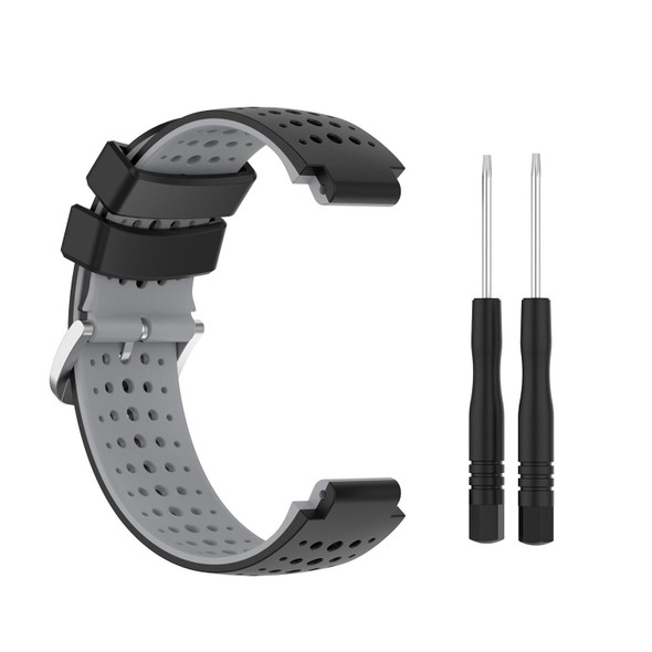 Garmin Approach S6 Silicone Sports Two-Color Watch Band(Black+Grey)