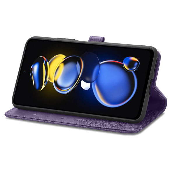 Xiaomi Redmi Note 11T 5G Mandala Flower Embossed Horizontal Flip Leather Phone Case(Purple)