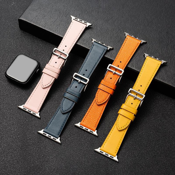 Cowhide Leatherette Strap Watch Band - Apple Watch Series 6&SE& 5&4 40mm / 3 & 2 & 1 38mm( Blue )