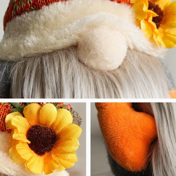 Pumpkin Sunflower Faceless Doll Dwarf Ornaments(Beard)