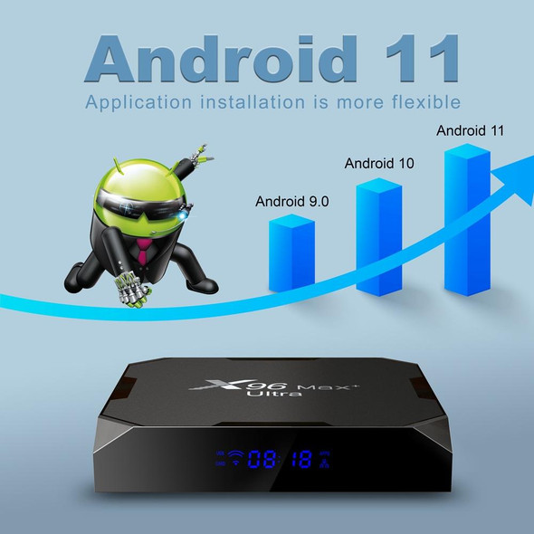 X96 Max+ Ultra 4GB+64GB Amlogic S905X4 8K Smart TV BOX Android 11.0 Media Player, Plug Type:AU Plug