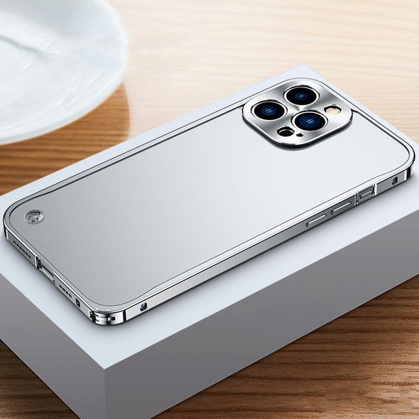 Metal Frame Frosted PC Shockproof Phone Case - iPhone 13(Silver)