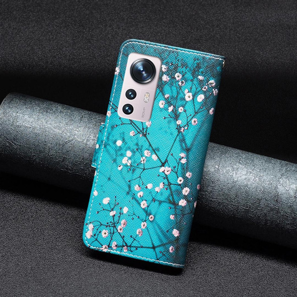 Xiaomi 12 Colored Drawing Pattern Leather Phone Case(Plum Blossom)