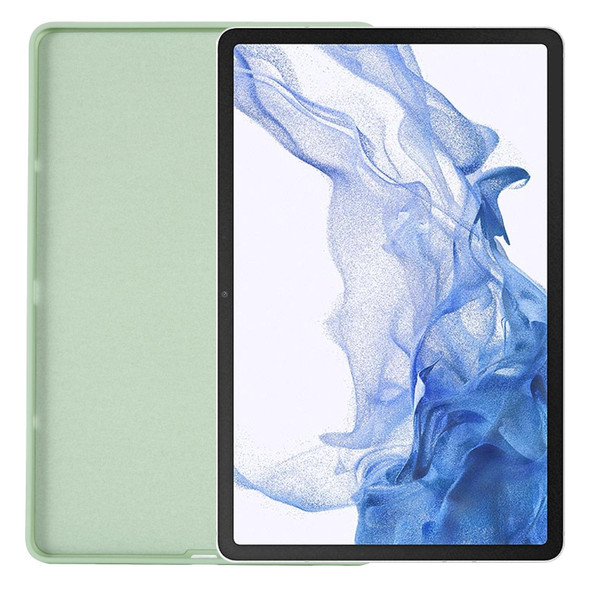 Samsung Galaxy Tab S8 Ultra Pure Color Liquid Silicone Shockproof Tablet Case(Green)