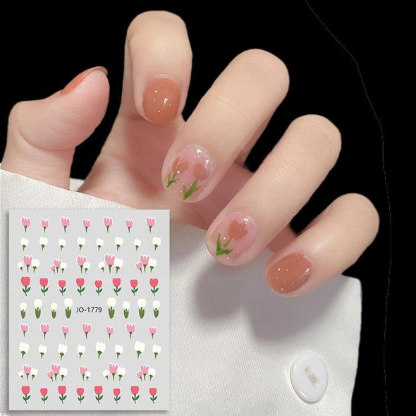 10 PCS TZ0318 Tulip Nail Waterproof Sticker with Adhesive(1779)