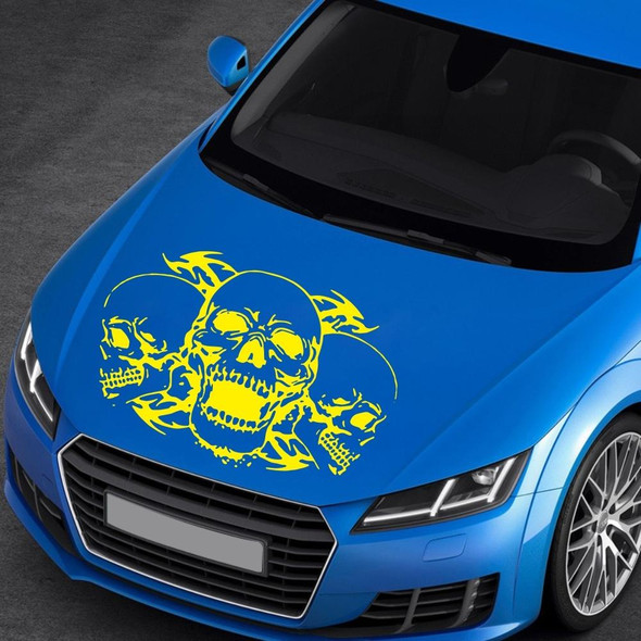 D-923 Three Skulls Pattern Car Modified Decorative Sticker(Yellow)