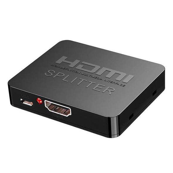 1x2 Mini HDMI Amplifier Splitter, Support 3D & 4K x 2K (Black)