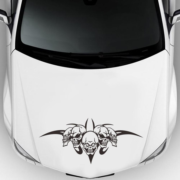 D-299 Skull Pattern Car Modified Hood Decorative Sticker(Black)