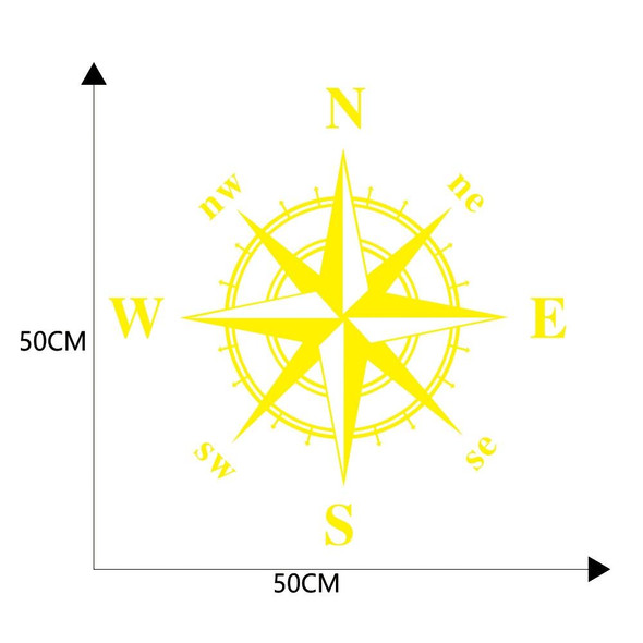 D-366 Compass Pattern Car Modified Decorative Sticker(Yellow)