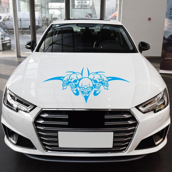 D-299 Skull Pattern Car Modified Hood Decorative Sticker(Blue)