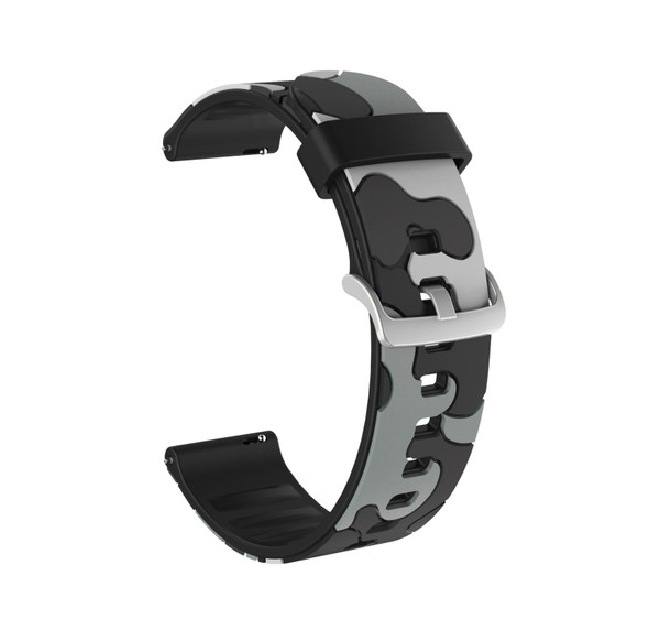 20mm - Amazfit Pop Camouflage Silicone  Watch Band with Silver Buckle(5)
