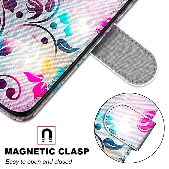 ZTE Blade V2020 Smart Coloured Drawing Cross Texture Horizontal Flip PU Leather Case with Holder & Card Slots & Wallet & Lanyard(Gradient Colorful Flower)