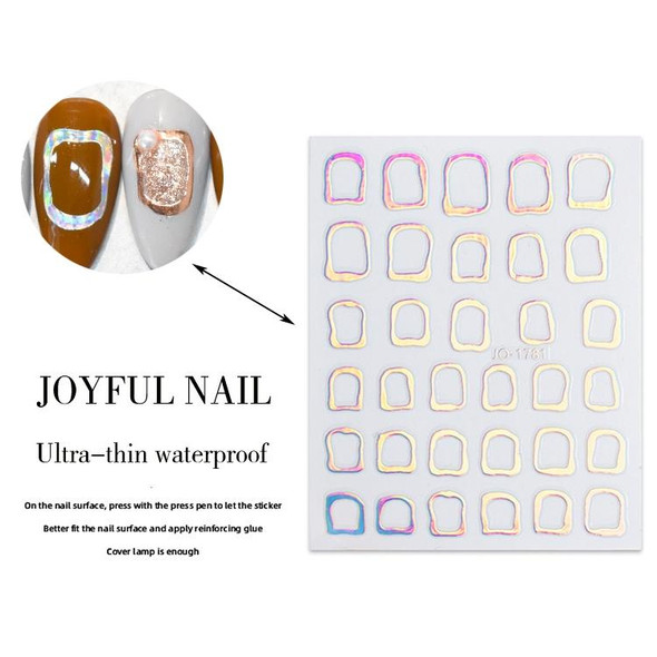 10 PCS Cow Color Block Nail Art Stickers(1780 Gold)