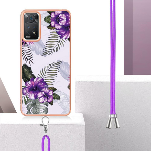 Xiaomi Redmi Note 11 Pro 5G / 4G Global Electroplating IMD TPU Phone Case with Lanyard(Dream Butterfly)