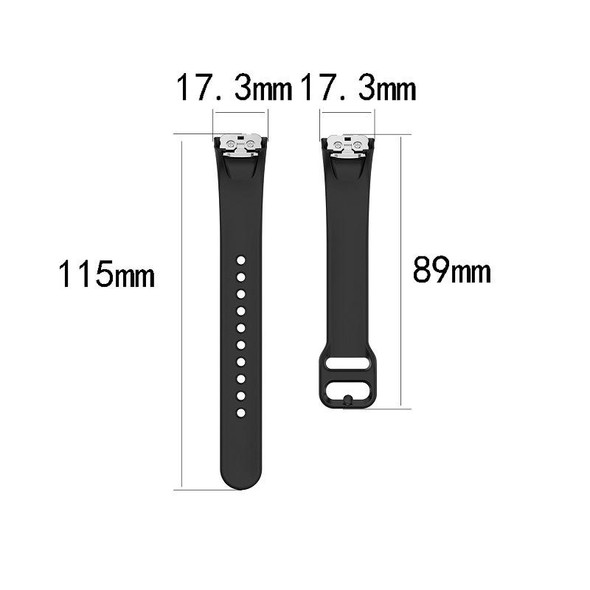 Samsung Galaxy Fit SM-R370 Silicone Steel Shrapnel Black Buckle Watch Band(Wine Red)