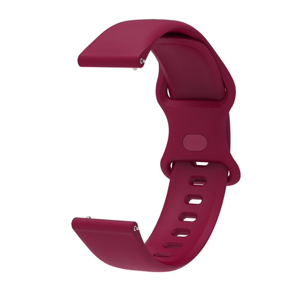 20mm - Xiaomi Haylou RT RS3 LS04 / LS05S Universal Inner Back Buckle Perforation Silicone Watch Band(Wine Red)