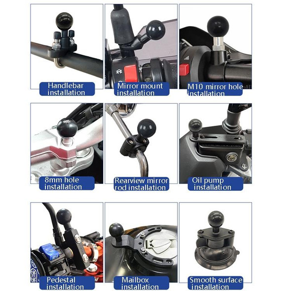 N-STAR Motorcycle Bicycle Composite Version Of Mobile Phone Bracket Multifunctional Accessories Lightweight Riding Equipment(L-shaped Ball Head)
