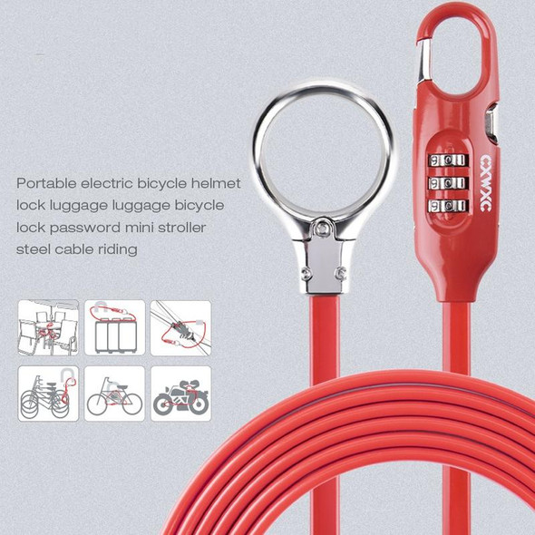 PL3001 Bicycle Mountain Bike Portable Anti-theft Password Cable Lock(Black)