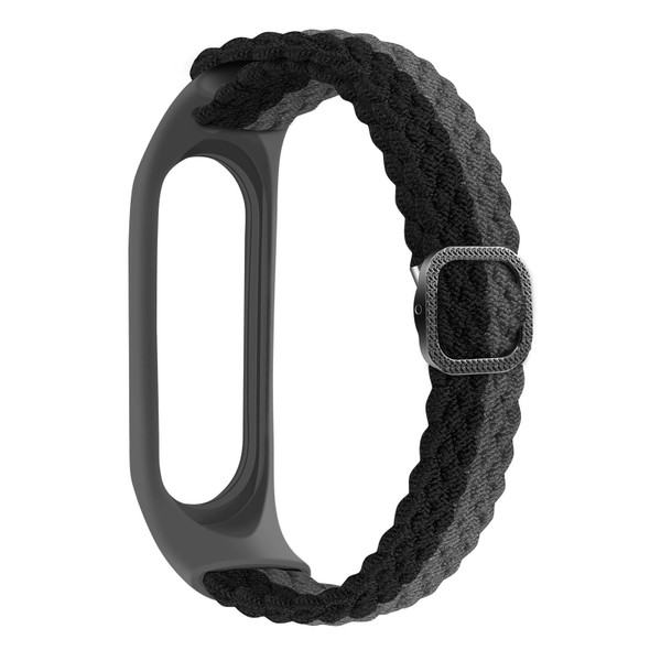 Xiaomi Mi Band 4 / 3 Stripe Braided Watch Band(Black Grey)