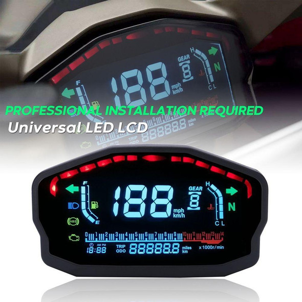 Speedpark Universal Motorcycle Modified LCD Speedometer Digital Backlight Odometer