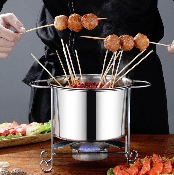 Stainless Steel Pot Rack Single Alcohol Dry Pot Skewers Shabu-Shabu, Style:Without Cover