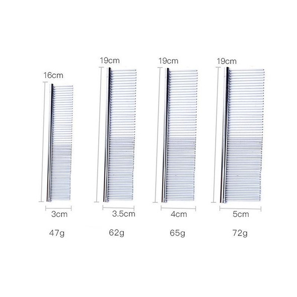 5 PCS Stainless Steel Pet Comb Pet Hair Comb, Specification: XS