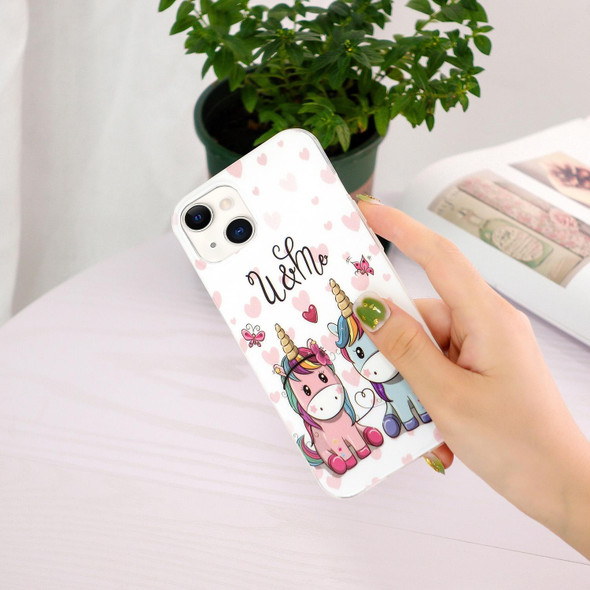 Luminous TPU Soft Protective Case - iPhone 13 mini(Couple Unicorn)