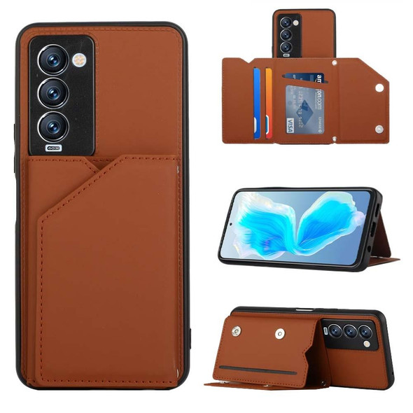 Tecno Camon 18 Premier Skin Feel PU + TPU + PC Phone Case(Brown)