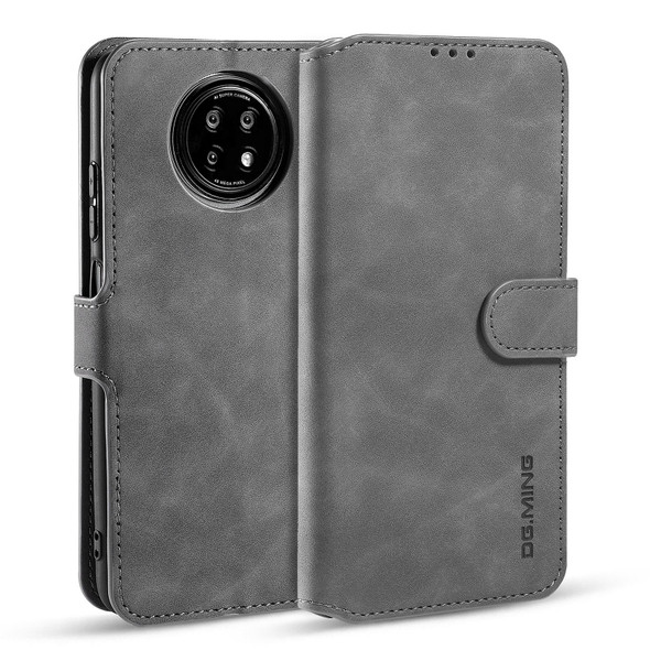 Xiaomi Redmi Note 9T 5G DG.MING Retro Oil Side Horizontal Flip Leather Case with Holder & Card Slots & Wallet(Grey)