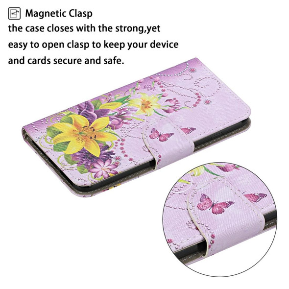 Vivo Y17 / Y15 / Y12 Colored Drawing Pattern Horizontal Flip Leather Case with Holder & Card Slots & Wallet(Yellow Flower Butterfly)