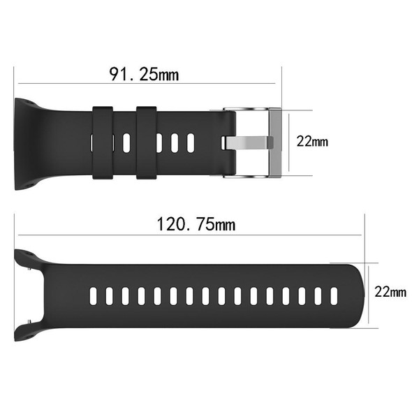 Silicone  Watch Band for SUUNTO Trainer Wrist HR (Black)