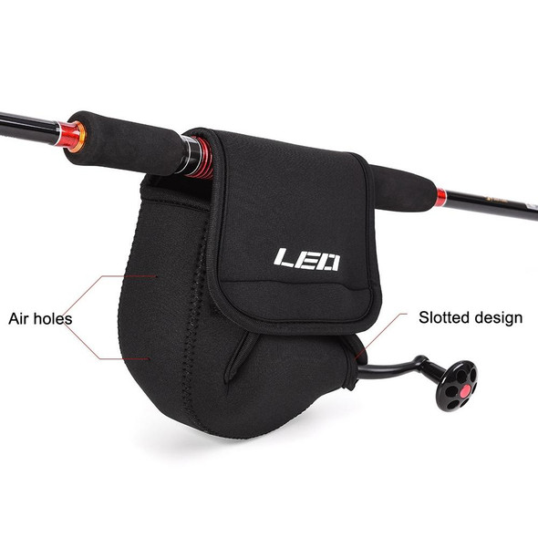 LEO 27918 Slotted Spinning Fishing Wheel Bag Fishing Carrier Protection Soft Cover, Size: Small