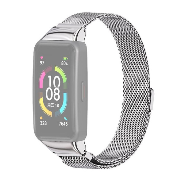 Huawei Band 6 / Honor Band 6 MIJOBS Milan Stainless Steel Magnetic Watch Band(Silver)