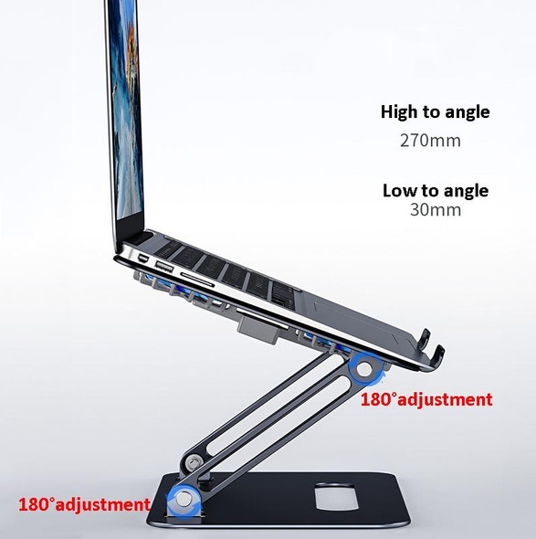 BONERUY P43F Aluminum Alloy Folding Computer Stand Notebook Cooling Stand, Colour: Silver
