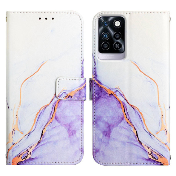 Infinix Note 10 Pro / Note 10 Pro NFC PT003 Marble Pattern Flip Leather Phone Case(White Purple LS006)