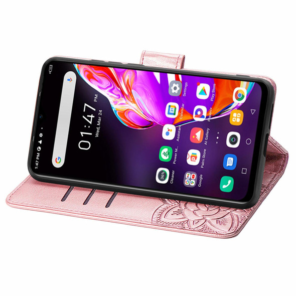 Infinix Hot 10T Butterfly Love Flower Embossed Horizontal Flip Leather Case with Holder & Card Slots & Wallet & Lanyard(Rose Gold)