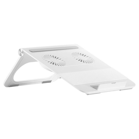 D33  2 Fan Laptop Cooling Bracket Folding Portable Liftable Tablet Bracket(White)