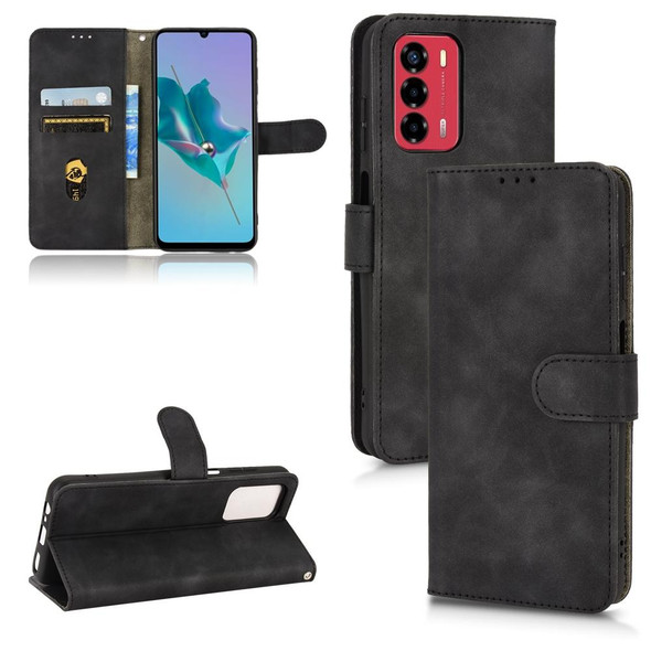 ZTE Blade A72 4G / V40 Vita Skin Feel Magnetic Flip Leather Phone Case(Black)