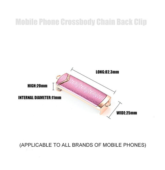 1.3M Alloy PU Mobile Phone Back Clip Chain for Phone Width 66mm-89mm(Pink + Silver)