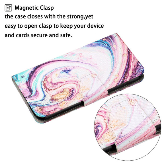 Colored Drawing Pattern Horizontal Flip Leatherette Phone Case - iPhone 13 Pro Max(Whirlpool Marble)