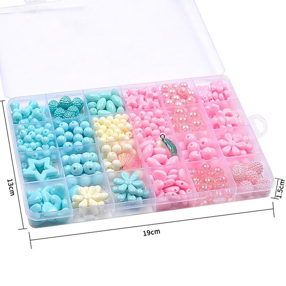 24 Grid Acrylic Beaded Kids DIY Necklace Bracelet Toys(Colorful Girl)