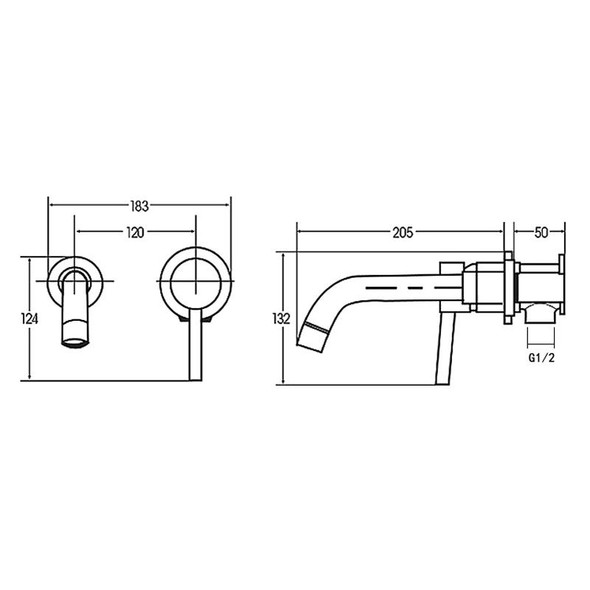 In-wall Hidden Concealed Faucet Hot and Cold Copper Mixing Valve, Specification: Black Conjoined