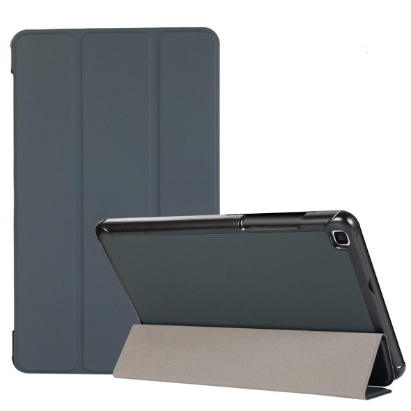 3-folding Skin Texture Horizontal Flip TPU + PU Leatherette Case with Holder - Samsung Galaxy Tab A 8.0 (2019) T290 / T295(Black)
