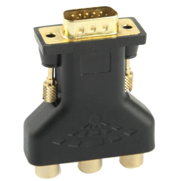 VGA 15 Pin Male to 3 RCA Component Female Adapter
