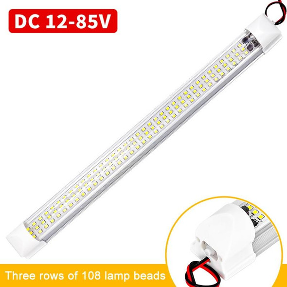 2 PCS ZS-3333 Top Switch Type 12-80V High Bright 108LEDs Car Dome Light Cabin Light Bar