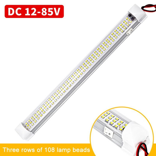 2 PCS ZS-3333 Side Switch Type 12-80V High Bright 108LEDs Car Dome Light Cabin Light Bar