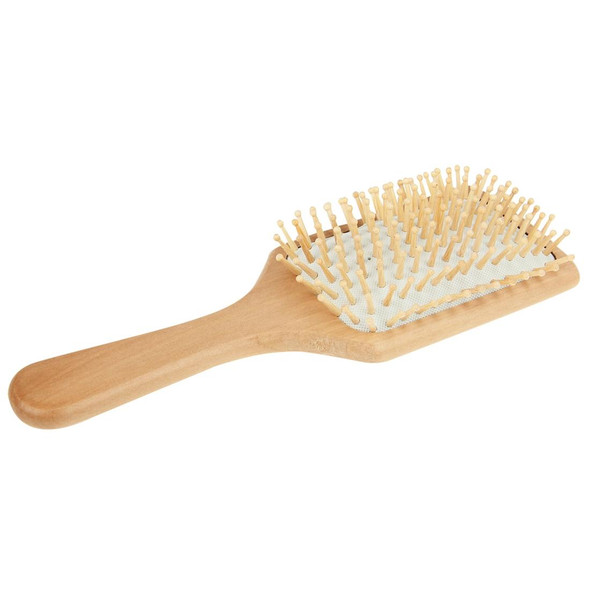 Natural Wooden Massage Hair Comb with Rubber Base & Wooden Brush, Size: Large(White)