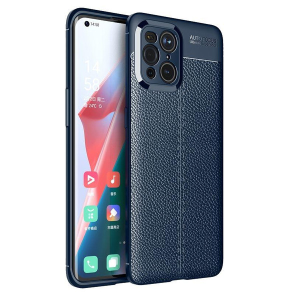 OPPO Find X3 Litchi Texture TPU Shockproof Case(Blue)