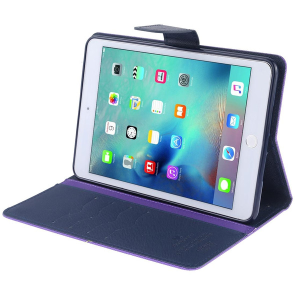 GOOSPERY FANCY DIARY Horizontal Flip Leather Case for iPad Mini (2019), with Holder & Card Slots & Wallet (Purple)